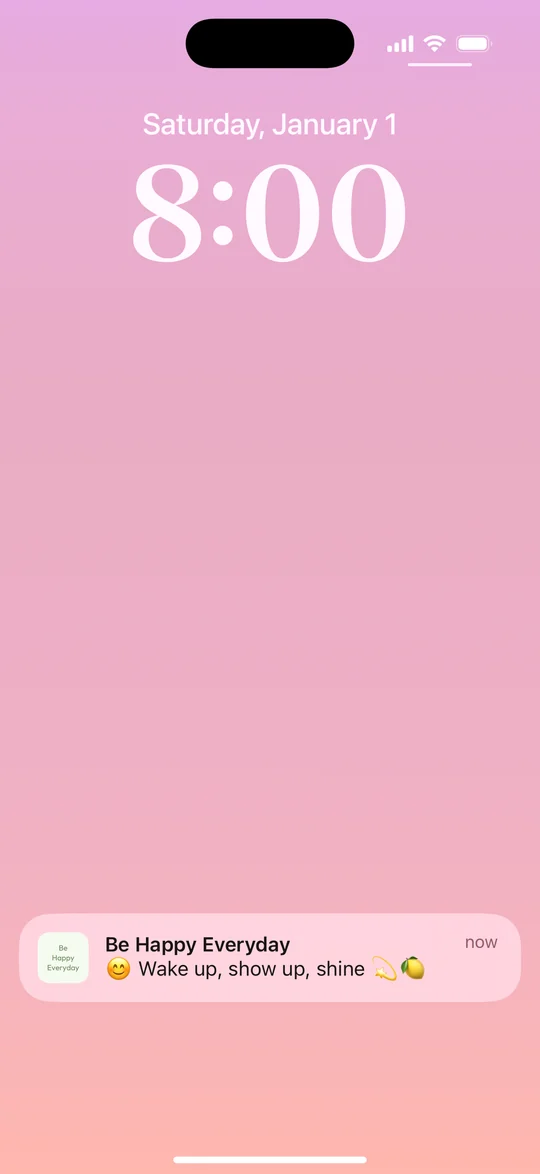 Daily notification on the lock screen